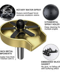 Rotary spray and 9 holes feature of Glass Rinser Cup Washer For Kitchen Sinks 360 Degree Bottle Cleaner Attachment In Stainless Steel Black