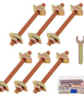 Six Piece M8 Countertop Connector Bolt Set For Tight Countertop Joints And Furniture Fastening Draw Bolts With Half Moon Washers