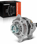 Alternator Replacement For Subaru Outback And Legacy 2005 2009 2.5L 12V 110A With Five Groove Pulley Clockwise Rotation Fitment 23700AA55A A003TG2391 Replaces OE Parts And Keeps Your Battery Charged in front of packaging box.