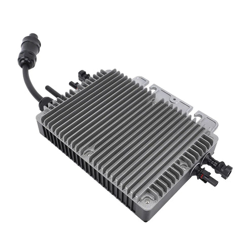 Ready To Roll 700W Micro Inverter With Mppt Pure Sine Wave Tech, compact, aluminum casing for balcony solar builds, side view.