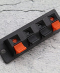 10 Pack 4 Pin Speaker Terminal Blocks With Spring Clips For DIY Audio, 4 Position Connector Plate, push release design