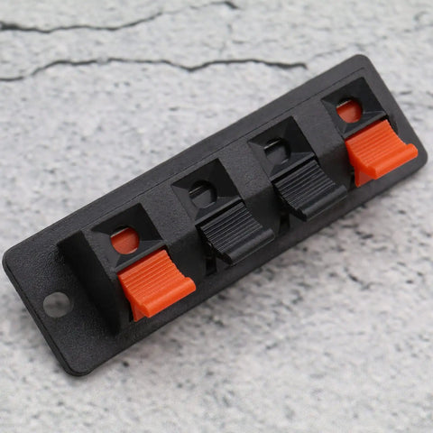 10 Pack 4 Pin Speaker Terminal Blocks With Spring Clips For DIY Audio, 4 Position Connector Plate, push release design
