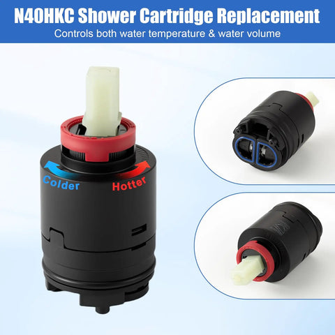 Shower Cartridge Replacement 40 Mm For Ceramic Single Lever Tub And Shower Faucet Valve Concealed Shower System Black