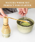 Pro Grade Matcha Whisk Set With 76 Prong Chasen For Smooth Froth And Creamy Flavor Includes Whisk Holder Ceramic Mottled Green Stand Bamboo Scoop Powder Starter Sifter And Comprehensive Japanese Tea Tools Gift Kit