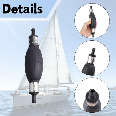 Universal Five Sixteenth Inch 8mm Rubber Fuel Line Primer Bulb for Outboard Motors Fits Yamaha Mercury Johnson Evinrude Suzuki Honda Tohatsu Mariner Boats and Marine Fuel Line Connectors