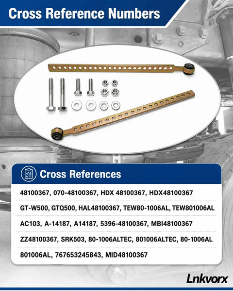 Height Control Valve Linkage Kit With 14 Inch Adjustable Rod Complete Hardware Kit Included Direct Replacement For HDX Style Systems Easy Install Plug And Play Ready Heavy Duty Suspension Upgrade For Trucks SUVs Vans, hardware shown