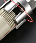 Close-up of Heavy Duty Integrated Alloy Pipe Threader Built To Handle Ppr Water Lines, showing cutting teeth and pipe detail.