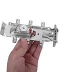 Person holding No Drill Cabinet Bracket Set Concealed Steel Shelf Brackets 1 Pair Heavy Duty Wall Mount Supports, close-up view.