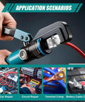 Hydraulic Crimping Tool Kit For Battery Cables And Wire Rope, 6 Ton Crimping Force With 9 Dies in application scenarios.