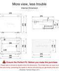 Technical drawing of Outdoor WiFi Enclosure IP67 Waterproof Junction Box 14.6 x 10.6 x 5.9 Inches Clear ABS Plastic Weatherproof