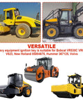 Heavy Equipment Ignition Key For Hamm Bomag Volvo Bobcat Caterpillar JCB New Holland Dynapac Terex Skytrak 10 Pack Beefy Metal Key With Black Plastic Grip, compatible with Bobcat and Volvo machines