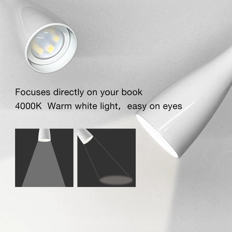 Wall Mount Reading Light For Bedside Must Have With Flexible Gooseneck, 16 LED Book Lamp shown illuminating a book