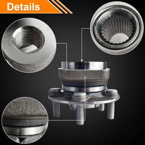 Beefy Front Wheel Hub and Bearing Assembly Set for 2005 to 2014 Outback and Legacy with 5 Lug Bolts and ABS details