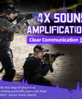 Two shooters using Electronic Shooting Earmuffs With Ambient Sound Amplifier For Shooters, 2 Pack Hearing Protection, gun range.