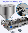 Single Head Pneumatic Filling Machine Built Tough With Stainless Steel And A No Sweat Drip Proof Nozzle For Smooth Auto Manual Paste Dispensing Up To Two Thousand Six Hundred Milliliters Capacity, showing the magnetic switch filling scale.