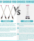 Comparison chart of FOMIUZY washer suspension rods versus competitors, highlighting material quality and design features.