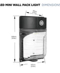 Dimensions of Hella Bright 25W LED Wall Pack Light With 3000 Lumen 5000K Daylight, Dusk to Dawn Photocell, Outdoor Wall Mount