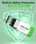 Heavy Duty 9 Volt Alkaline Batteries 8 Pack With Ten Year Shelf Life Leak Proof Design, showcasing built-in safety features.