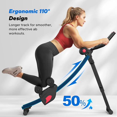Heavy Duty Adjustable Ab Machine And Upgraded Split Track Core Trainer For Savage Home Workouts sculpting midsection with ergonomic design.
