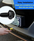Heavy Duty Black License Plate Screws Set With Rustproof Finish Self Tapping Bolts For Front And Rear Plates installation example