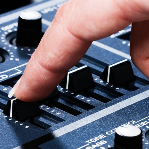 Hand adjusting 10 Pcs Fader Caps For Pioneer DJM Series Mixers Black Slider Knobs Replacement Kit on mixer