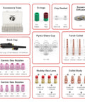 71 Piece TIG Welding Torch Stubby Gas Lens Glass Cup Kit for WP 17 18 26 showing accessories like nozzles, lenses, collets.