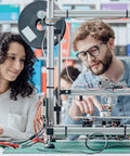 Two people assembling a 3D printer using 600mm T Slot Aluminum Extrusion Set 4 Pieces 2020 European Standard anodized linear rail