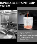 No Cap Legit Pro Grade Lvlp Spray Gun For Automotive Painting With 22 Oz Cup And 10 Disposable Cups Delivers Smooth As Butter Coverage and Disposable paint cup system in use.