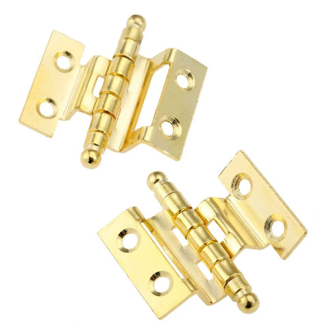 Gold Crown Decorative Hinges 40mm 8 Hole Set Of 2 For Vintage Wooden Boxes Cabinets Jewelry Chests And Suitcases Easy Install
