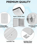 Outdoor Waterproof Electrical Box IP67 ABS Plastic Enclosure With Hinged Cover and Mounting Plate features detail view with components.