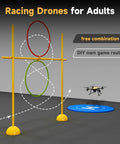 Drone Racing Obstacle Course For Indoor And Outdoor Practice Build Your Own Racing League with multicolor hoops setup
