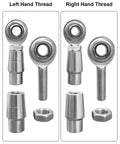 Bulletproof 3/8 X 3/8-24 Heim Joints Rod End Kit For Panhard Bar Suspension showing left and right hand threads with nuts and joints