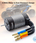 Beefy 4-Pole 1400KV Brushless Motor With 3.175mm Shaft Waterproof Sensorless High Speed Upgrade for One Tenth Scale RC Cars