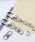 360 Degree Swivel Key Ring Connectors Set With Double Opening Clasps Zinc Alloy Spinner Clips For Lanyards Backpacks Jewelry Diy Keychain Making Accessories No Tangle Design, zinc alloy, 0.78 in