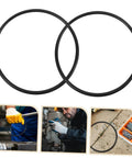 Heavy Duty No Sweat Rubber Drive Belt Pair For Industrial Sealing Machines Quick Swap Guide Replacement Fits Most Models Smooth Operation And Built To Last, two sturdy black rubber belts.