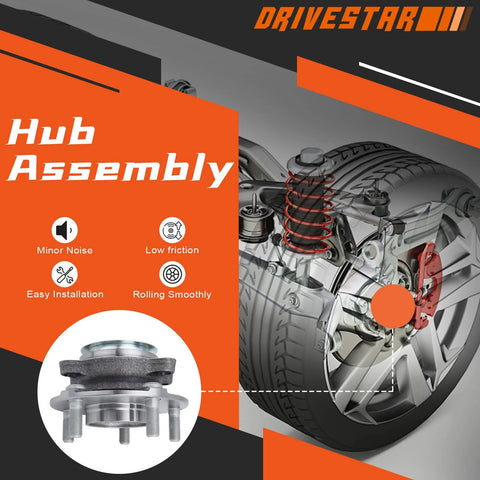 Front Wheel Hub And Bearing Assembly For Nissan Rogue 2008 To 2013 And 2014 To 2015 Rogue Select Plus 2007 To 2012 Sentra 5 Lug With ABS Pair Beefed Up Wheel Bearing Kit For Front Axle Easy Install Sealed Grease For Built To Last