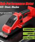 Cordless Hedge Trimmer 2 In 1 Bush Cutter with Grass Shears Electric Trimmer 2200 RPM Garden Tool Battery Not Included