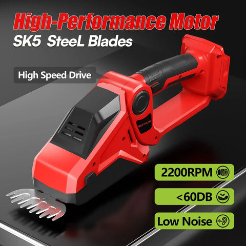 Cordless Hedge Trimmer 2 In 1 Bush Cutter with Grass Shears Electric Trimmer 2200 RPM Garden Tool Battery Not Included
