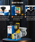 Electric Wire Stripper Machine For 1.5 To 25 Mm Cables, showing control knob, power switch, and feeding hole.