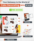 Front view of RFAQK 250-piece aluminum cake decorating kit with 12-inch turntable and knife set