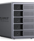 Goated Five Bay External Hard Drive Enclosure Rocking Thunderbolt 3 And 4 Compatibility With Blazing 40Gbps USB C Hub Transfer Speeds, showing five bay slots.
