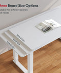 Three board size options for the Massive 63 X 28 Electric Standing Desk Built With A Badass Four Leg Frame.