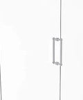 Contemporary 12 Inch Back to Back Shower Door Pull With Twisted Accent In Polished Chrome Solid Brass Construction for Modern Bathrooms