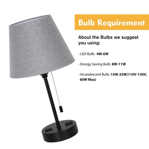 Modern Table Lamps With Dual USB Ports And AC Outlets Must Have Space Saving Bedside Lamps For Bedroom Living Room And Office