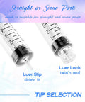 Top Shelf 25 Gauge Luer Lock Needles 1 Inch Disposable Blister Packed For Lab And Medical Work displays luer lock and slip tips.