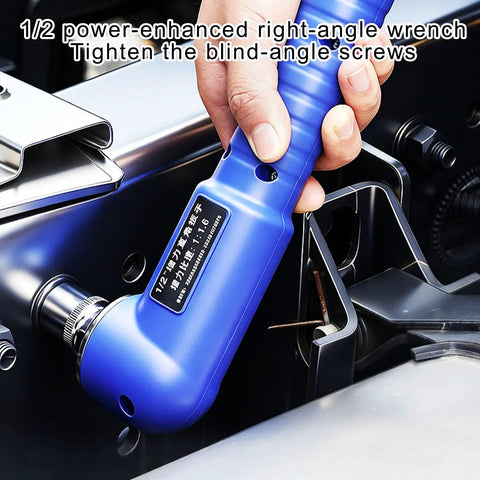 Tough As Nails Heavy Duty Pneumatic Air Impact Wrench With 1/2 Inch Drive And 90 Degree Right Angle Head in use tightening screws.