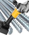 Get The Job Done Fast With This Cordless Electric Rebar Bender And Cutter, a cordless tool beside steel rebar.
