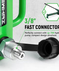 Close-up of 3/8 inch fast connector on 20 Ton Hydraulic Hollow Jack With 2 Inch Stroke Center Through-Hole Design Auto Retraction Ram.