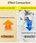 Comparison of temperature effects before and after using Nine Millimeter IXPE Foam Wall Panels Peel And Stick for better insulation.