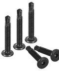 Self Drilling Hex Socket Screws 1/4 x 1-5/8 Inches, 410 Stainless Steel Flat Head Black Drilling Screws Built Tough For Metal And Wood, Corrosion Resistant Fasteners, 50-Pack
